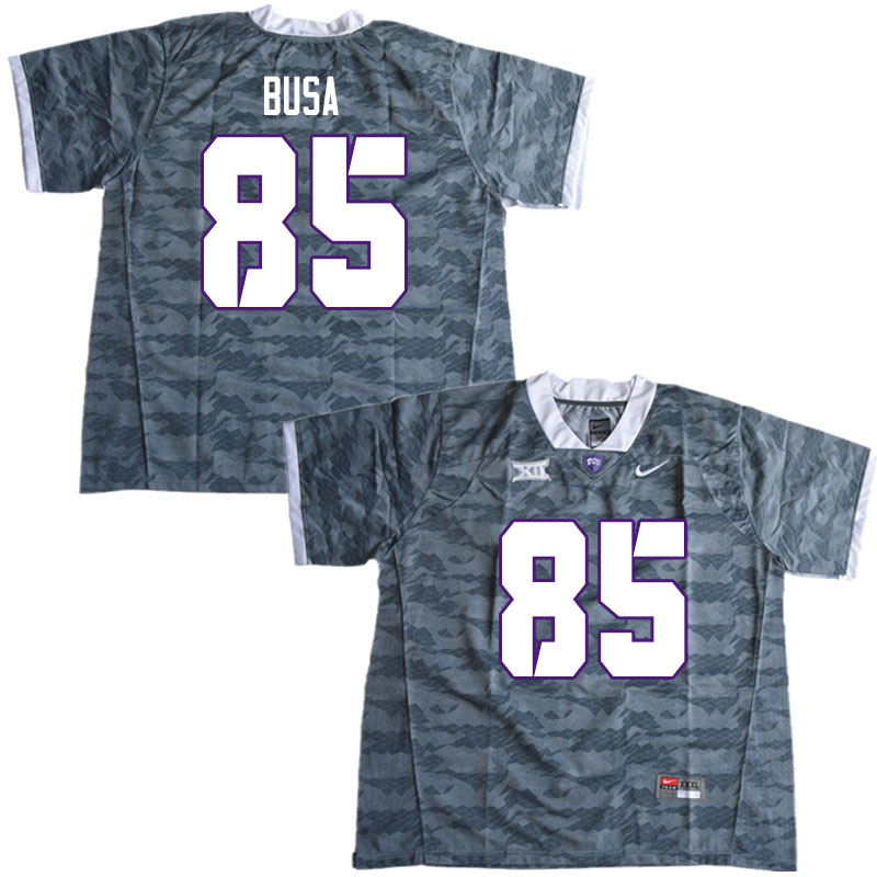 Men #85 Nick Busa TCU Horned Frogs College Football Jerseys Sale-Gray - Click Image to Close